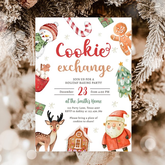 Cookie Exchange Baking Party-jul-Helgdag Inbjudningar (Skapare uppladdad)
