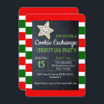 Cookie Exchange Chalkboard Red och Grönt Rand Inbjudningar<br><div class="desc">Fira Helgdagarna i söt stil med de här Cookie Exchange-inbjudningarna.  Varje fält är fullt anpassade att säga precis vad ni vill!</div>