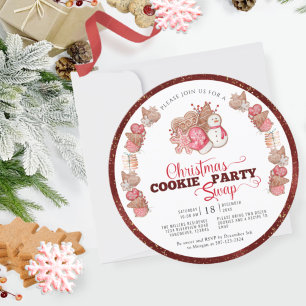 Cookie Exchange, Cookie Swap jul Party Inbjudningar