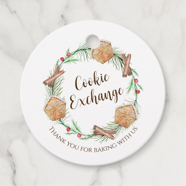 Cookie Exchange-Helgdag Gåvor Etiketter (Framsida)