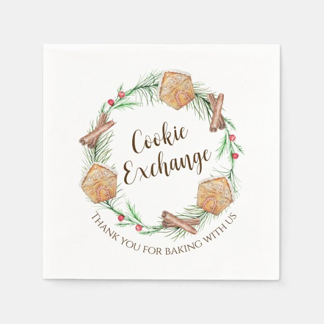 Cookie Exchange-Julfest Pappersservett (Framsidan)