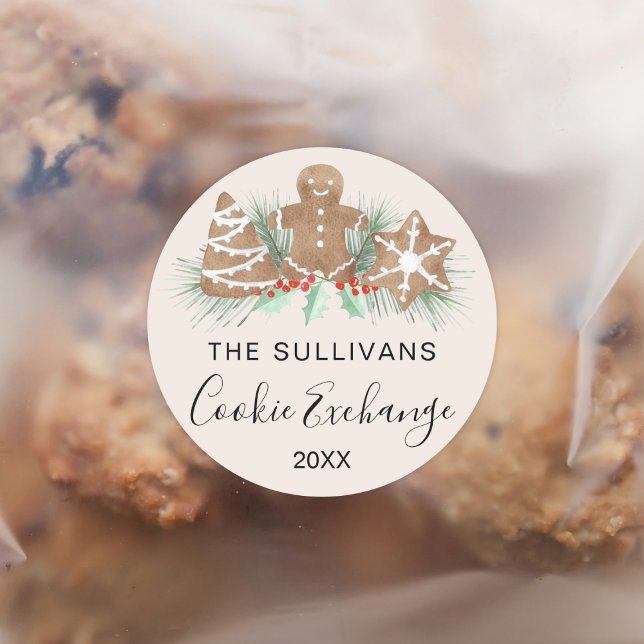 Cookie Exchange Runt Klistermärke (Skapare uppladdad)