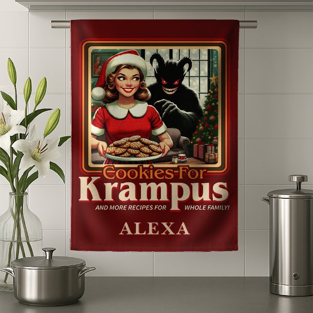 Cookie For Krampus Merry Krampus Christmas Horror Kökshandduk (Skapare uppladdad)