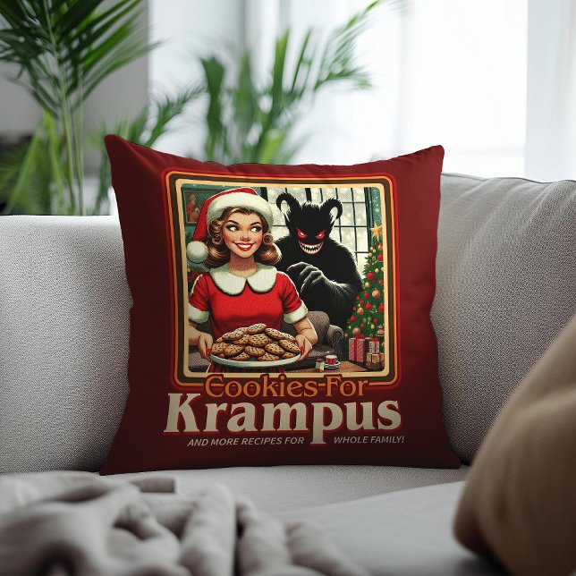 Cookie For Krampus Merry Krampus Christmas Horror Kudde (Skapare uppladdad)