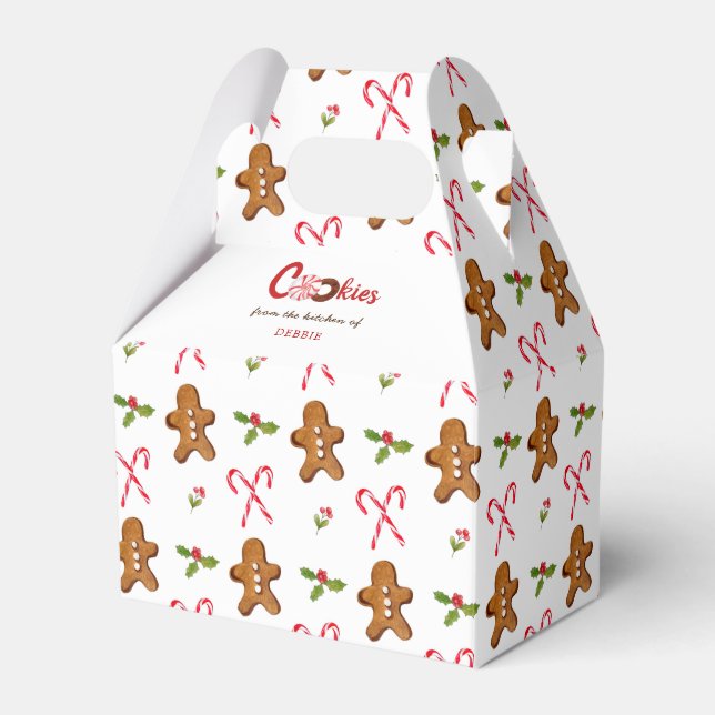 Cookie för pepparkaksgubbe & Candy cane Helgdag Presentaskar (Framsidan Sidan)