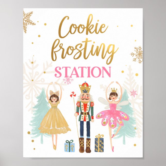 Cookie Frosting Station Nutcracker Ballerina Girl Poster (Framsidan)