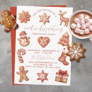 Cookie-inbjudan för dekorering av julfest inbjudningar