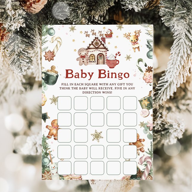 Cookie jul Baby Bingo Baby Shower Game Inbjudningar (Skapare uppladdad)