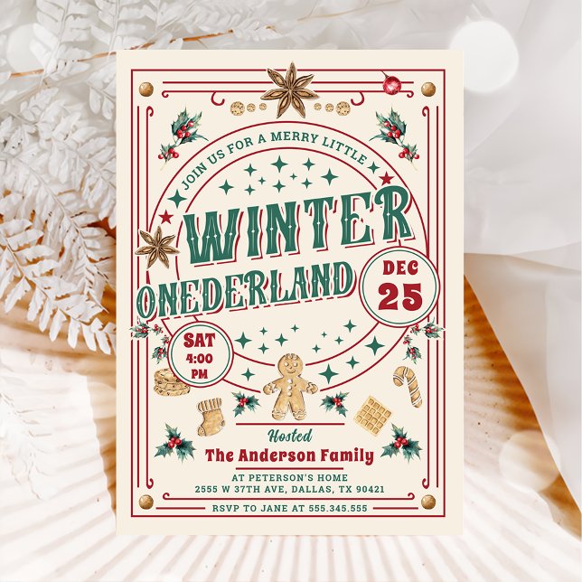 Cookie jul vinter ONEderland födelsedag Inbjudningar (Skapare uppladdad)