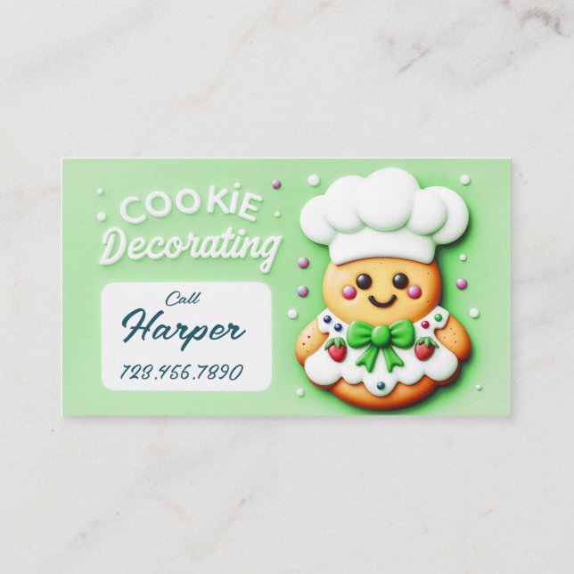 Cookie-kockedekoration Visitkort (Baksida)