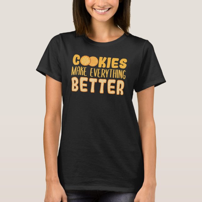 Cookie Lakan Dessert Pastry Chef Cookies Sort P T Shirt (Framsida)