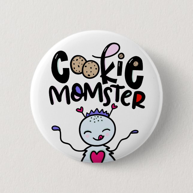 Cookie Momster, hand plockade Knapp (Framsida)