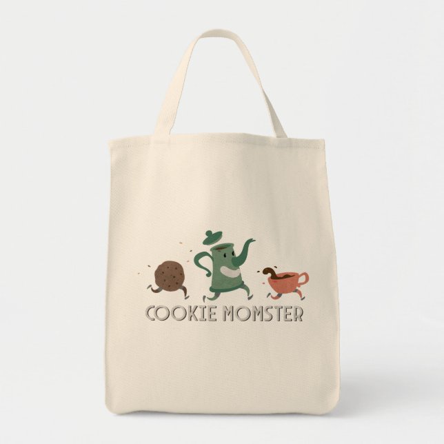 Cookie Momster Tote Bag Tygkasse (Framsidan)