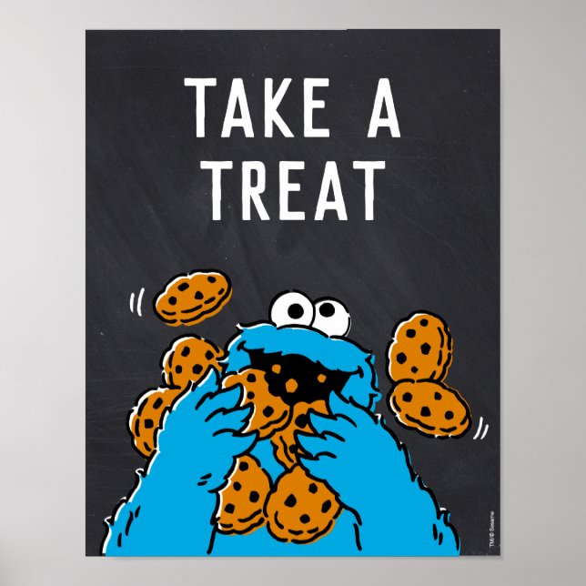 Cookie Monster 1:a födelsedag Ta en behandling Poster (Framsidan)