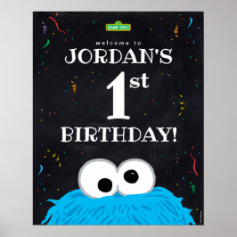 Cookie Monster | 1-års välkomsthälsning Poster
