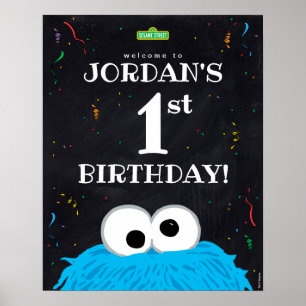 Cookie Monster   1-års välkomsthälsning Poster