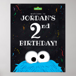 Cookie Monster | 2-års födelsedags välkomsthälsnin Poster