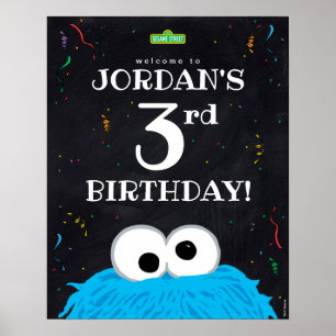 Cookie Monster   3:e födelsedag Välkommen Poster