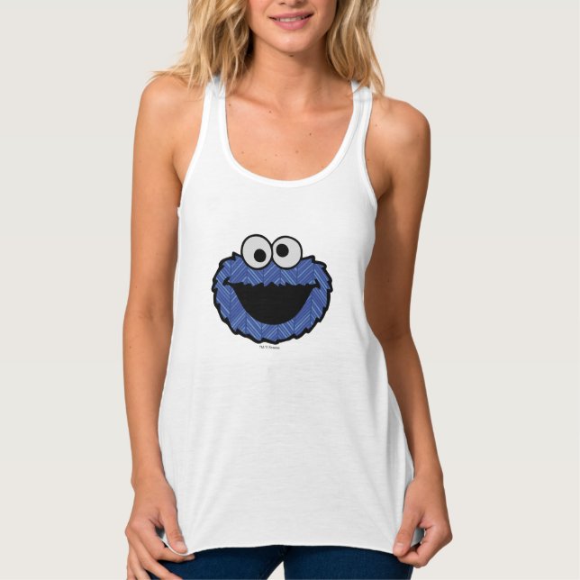 Cookie Monster | 80-tals nostalgisk 2 Linne Med Racerback (Framsida)