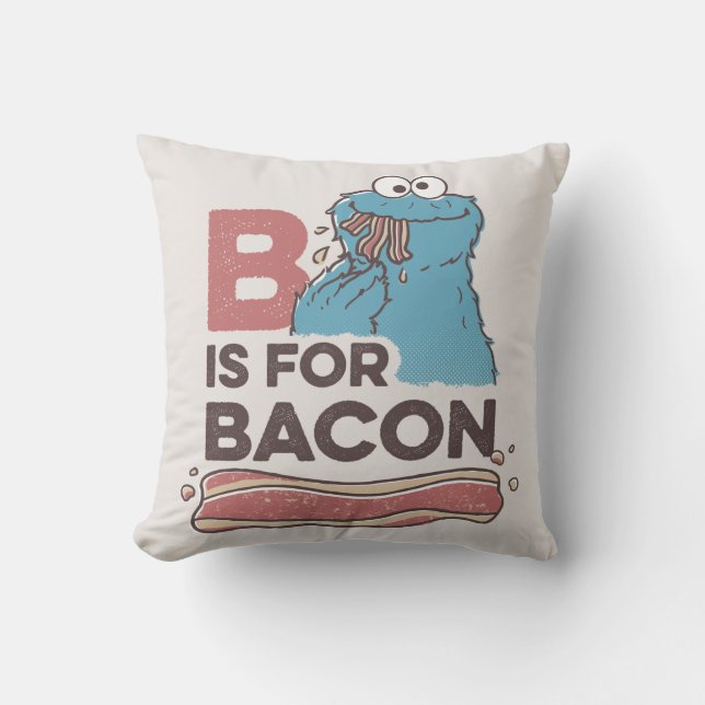 Cookie Monster | B är för Bacon Kudde (Framsida)