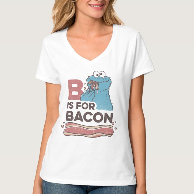 Cookie Monster | B är för Bacon T Shirt (Framsida)