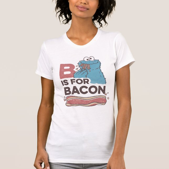 Cookie Monster | B är för Bacon Tee Shirt (Framsida)