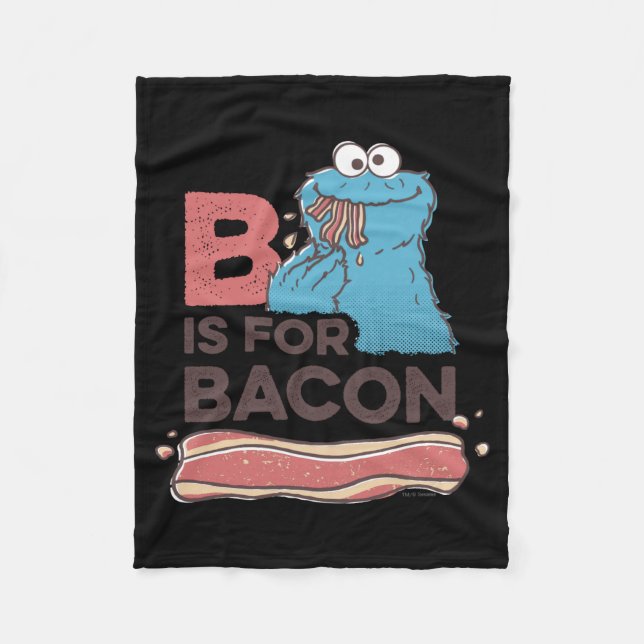 Cookie Monster B Is For Bacon  Fleecefilt (Framsidan)