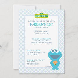 Cookie Monster Baby Birthday Inbjudningar