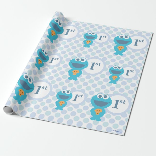 Cookie Monster | Baby Första Birthday Presentpapper (Utrullad)