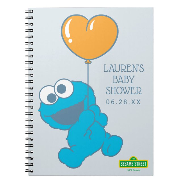 Cookie Monster Baby Shower Guest & Gift List Anteckningsbok (Framsidan)