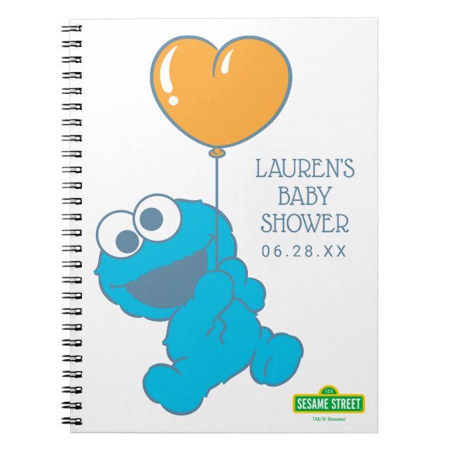 Cookie Monster Baby Shower Guest & Gift List Anteckningsbok (Framsidan)