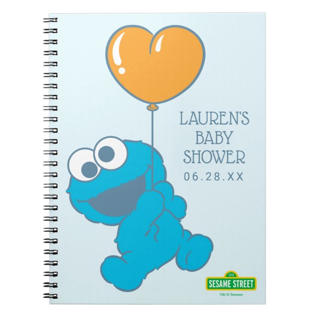 Cookie Monster Baby Shower Guest & Gift List Anteckningsbok (Framsidan)