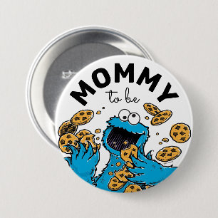 Cookie Monster Baby Shower-Mamma att vara Knapp