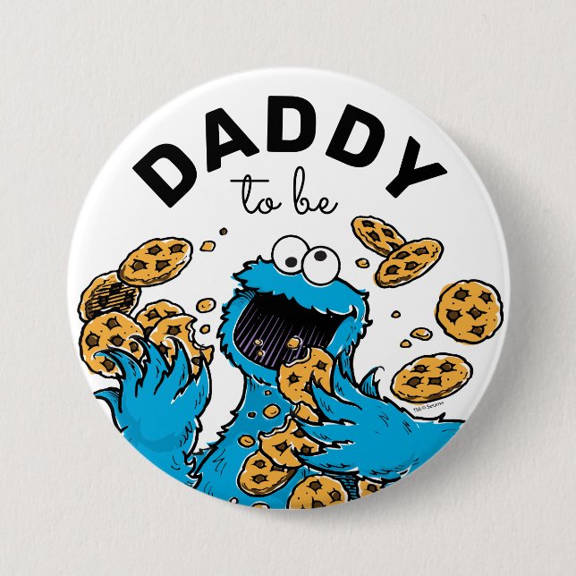 Cookie Monster Baby Shower ska bli pappa Knapp (Framsida)