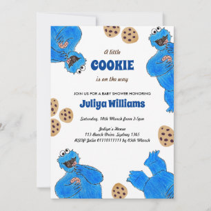 Cookie Monster Barnkalasinbjudan Inbjudningar