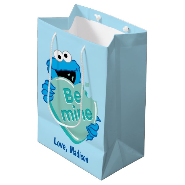 Cookie Monster "Be Mine" Valentines hjärtgodis (Framsidan Vinklad)