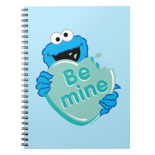 Cookie Monster "Be Mine" Valentines hjärtgodis Anteckningsbok (Framsidan)