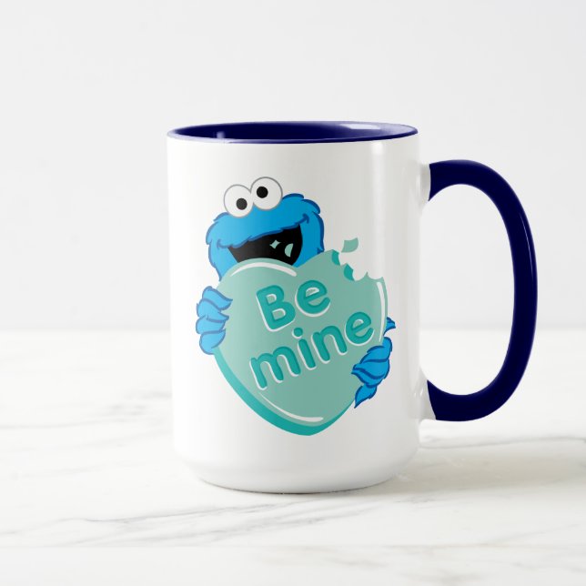 Cookie Monster "Be Mine" Valentines hjärtgodis Mugg (Höger)