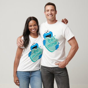 Cookie Monster "Be Mine" Valentines hjärtgodis T Shirt