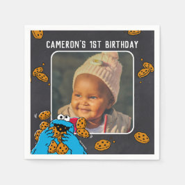Cookie Monster Birthday Chalkboard Pappersservett