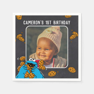 Cookie Monster Birthday Chalkboard Pappersservett