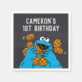 Cookie Monster Birthday Chalkboard Pappersservett