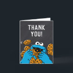 Cookie Monster Birthday Chalkboard Tack<br><div class="desc">Tack till hela din familj och dina vänner för att du har kommit till ditt barns födelsedag med den här tackkortet med Cookie Monster. Anpassa genom att lägga till anpassningsbarnas tack!</div>