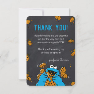 Cookie Monster Birthday Chalkboard Tack Invit Inbjudningar