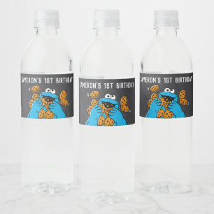Cookie Monster Birthday Chalkboard Vattenflaskor Etikett