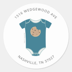 Cookie Monster Bodydress Baby Shower Adress Runt Klistermärke