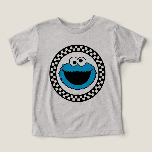 Cookie Monster Checkered T Shirt (Design Framsida)