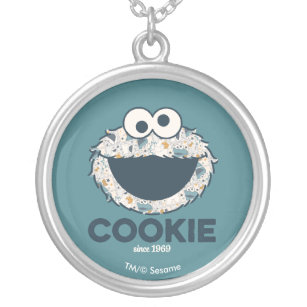 Cookie Monster   Cookie sedan 1969 Silverpläterat Halsband