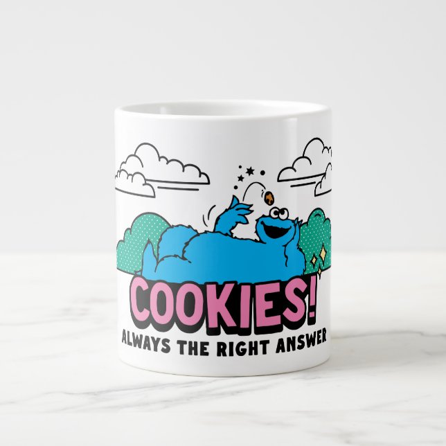 Cookie Monster | Cookies Alltid svar på Högerna Jumbo Mugg (Framsidan)