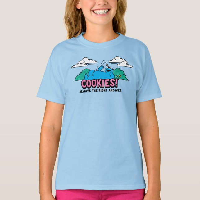 Cookie Monster | Cookies Alltid svar på Högerna T Shirt (Framsida)